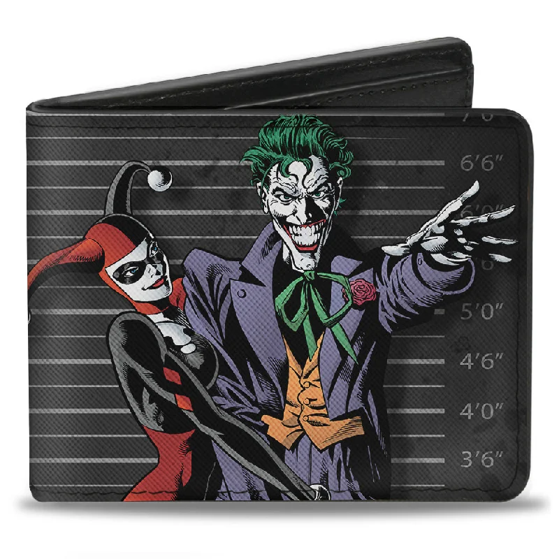 Money clips with magnetic closureBi-Fold Wallet - Harley Quinn Hugging Joker Pose Lineup Grays Money clips with magnetic closureBi-Fold Wallet - Harley Quinn Hugging Joker Pose Lineup Grays