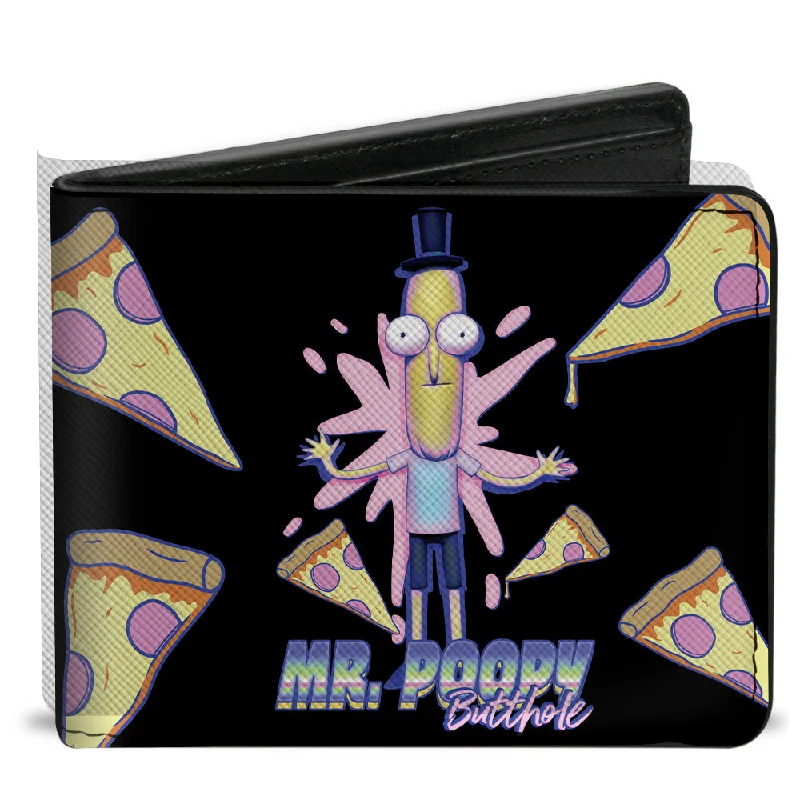 Elegant money clips for weddingsBi-Fold Wallet - Rick and Morty MR. POOPY BUTTHOLE Pizza Pose Black