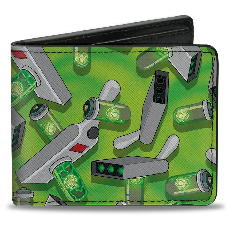 How to clean and maintain metal money clipsBi-Fold Wallet - Rick and Morty Portal Gun Collage Greens