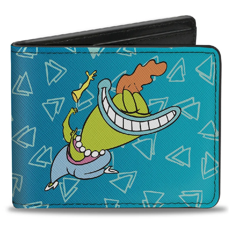 Money clips with built-in bottle openersBi-Fold Wallet - Rocko's Modern Life Bev Bighead 2-Poses Blues White