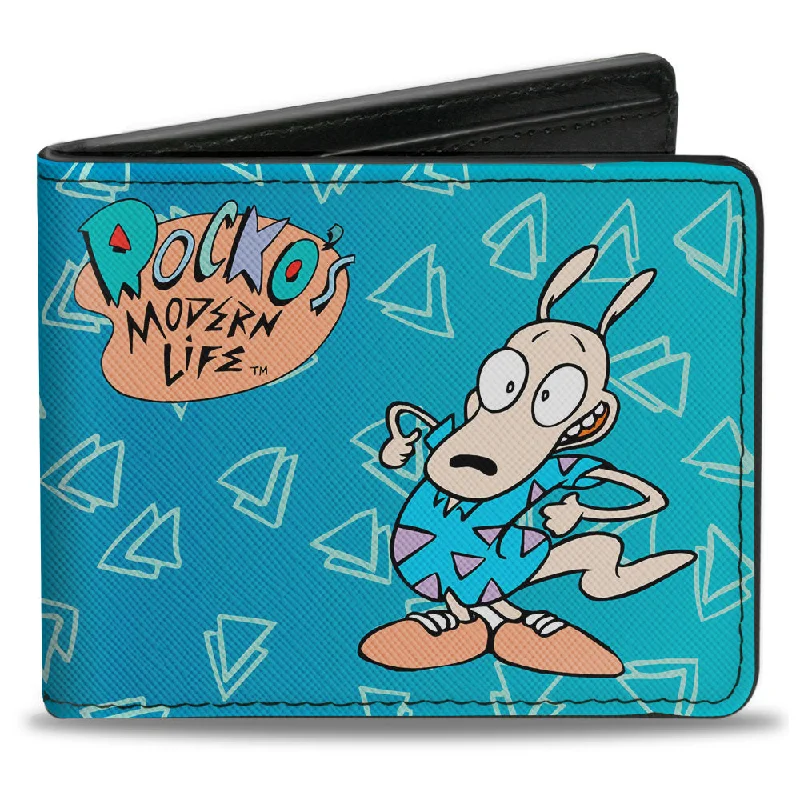 How to choose the right money clipBi-Fold Wallet - ROCKO'S MODERN LIFE Happy + Sad Poses Blues White