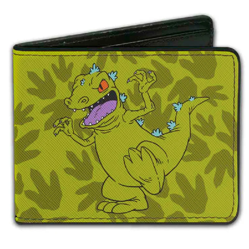 Custom money clips for corporate giftsBi-Fold Wallet - Rugrats Reptar 2-Poses Footprints Scattered Greens Custom money clips for corporate giftsBi-Fold Wallet - Rugrats Reptar 2-Poses Footprints Scattered Greens