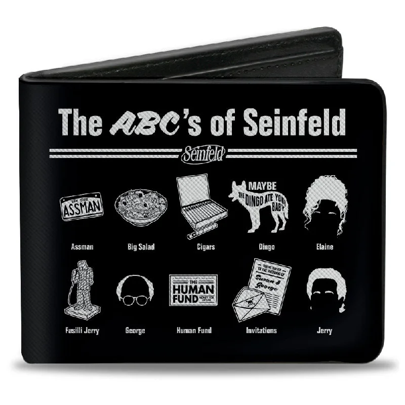 Top-rated money clips for everyday useBi-Fold Wallet - Seinfeld THE ABC's OF SEINFELD Icons Black White