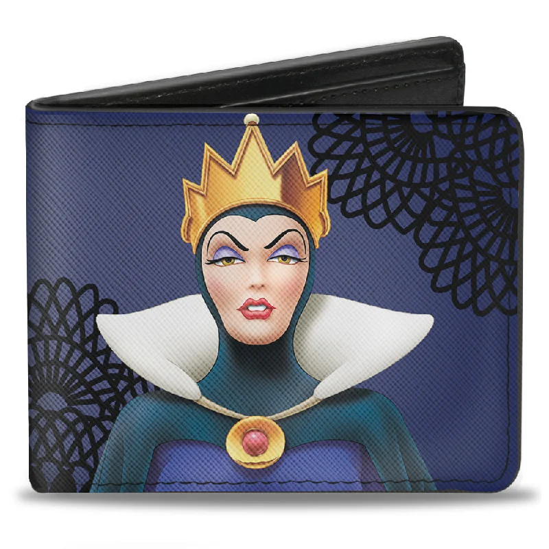 Top-rated money clips for everyday useBi-Fold Wallet - Snow White's Evil Queen + Old Witch Poses Purples Black