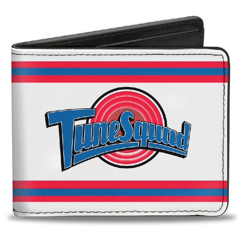 Luxury leather money clips with card slotsBi-Fold Wallet - Space Jam TUNE SQUAD Logo Stripe White Red Blue