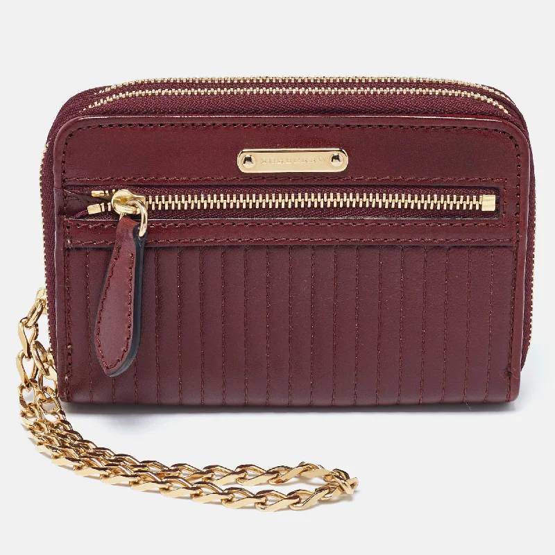 How to choose the right money clipBurberry Burgundy Leather Double Zip Compact Wallet