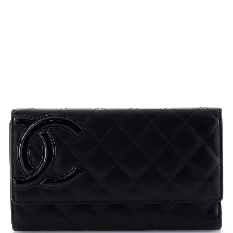 Lightweight money clips for travelCambon Trifold Wallet Quilted Lambskin Long