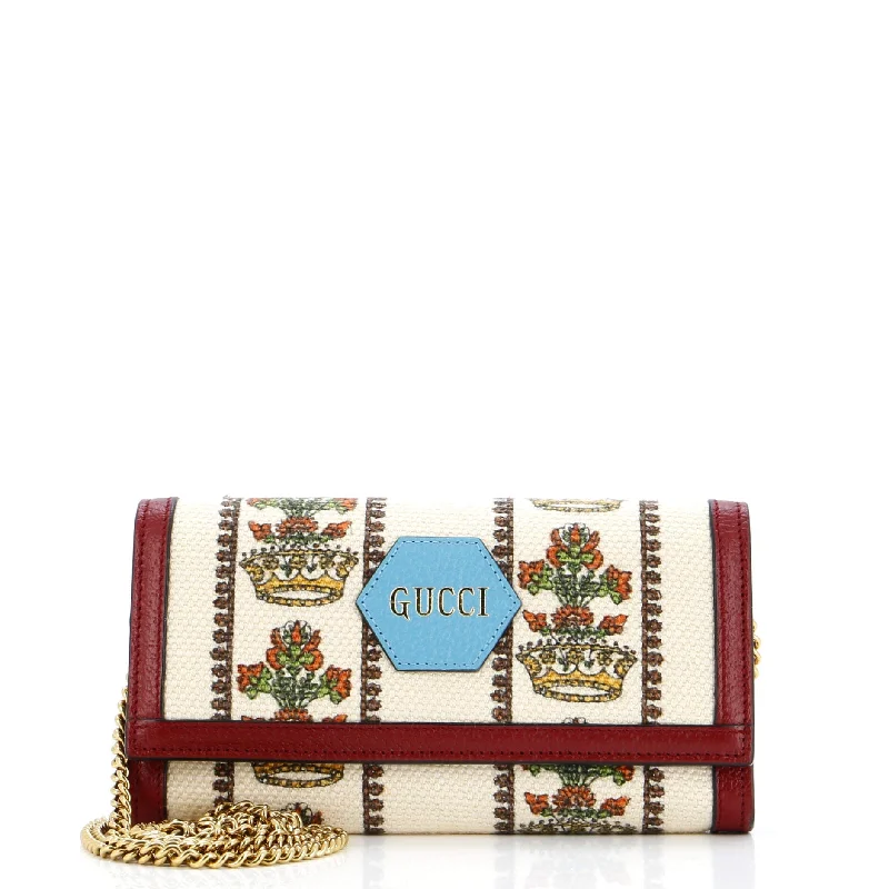 Money clips with magnetic closureChain Wallet Limited Edition 100 Centennial Printed Canvas