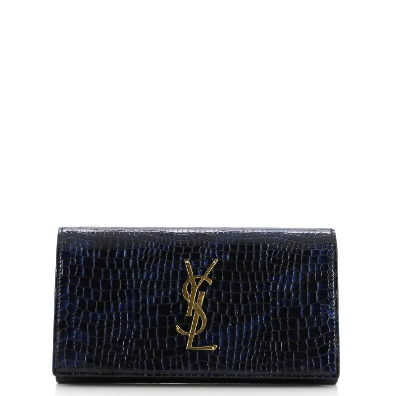Money clips for holding large amounts of cashClassic Monogram Flap Wallet Crocodile Embossed Leather