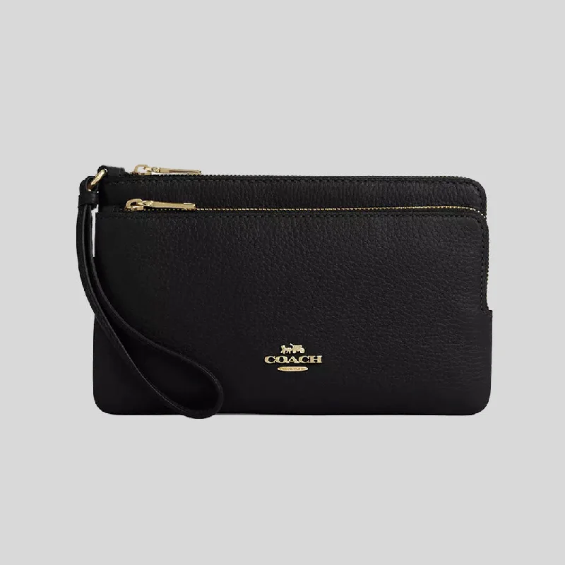 Money clips with RFID protectionCOACH Double Zip Wallet Black CU919