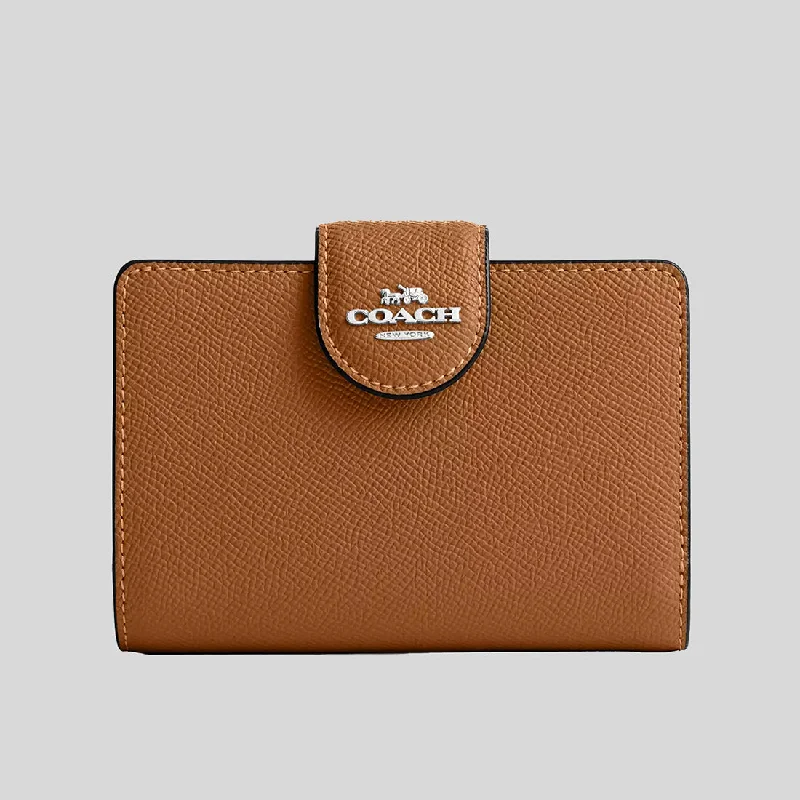 Money clips vs traditional walletsCOACH Medium Corner Zip Wallet In Crossgrain Leather Light Saddle 6390