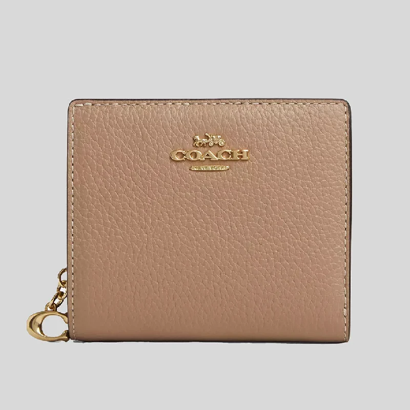 Money clips with magnetic closureCOACH Snap Wallet Taupe C2862