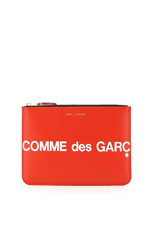 Money clips for holding large amounts of cashComme Des Garcons Wallet Men's Leather Pouch With Logo