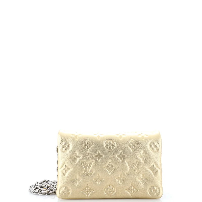 Money clips for women with sleek designsCoussin Pochette Monogram Embossed Lambskin