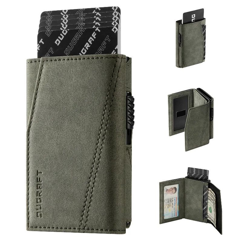 Money clips for women with sleek designsDC205- Trifold Wallet with Magnetic Closure, Add A Separate Aluminum Card Holder on the outside