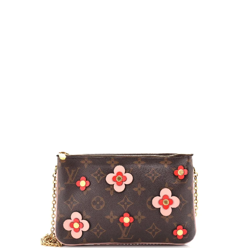 Custom money clips for corporate giftsDouble Zip Pochette Limited Edition Blooming Flowers Monogram Canvas