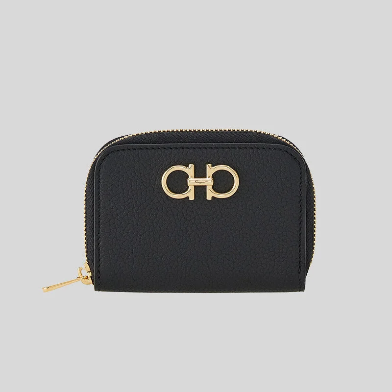 Money clips with built-in bottle openersFERRAGAMO Gancini Card Case Small Wallet Black 758664