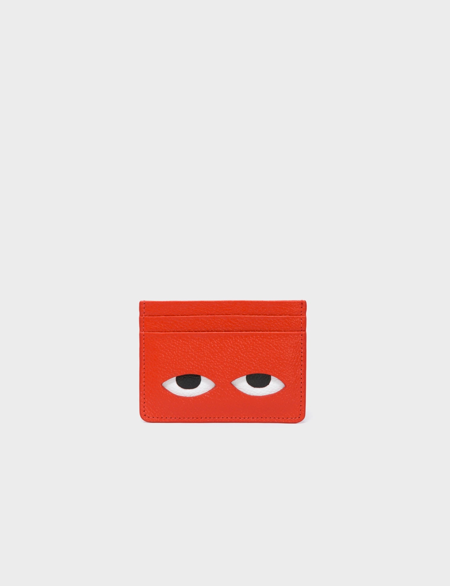Eco-friendly money clips made from sustainable materialsFilium Fire Red Leather Cardholder - Eyes Engraved