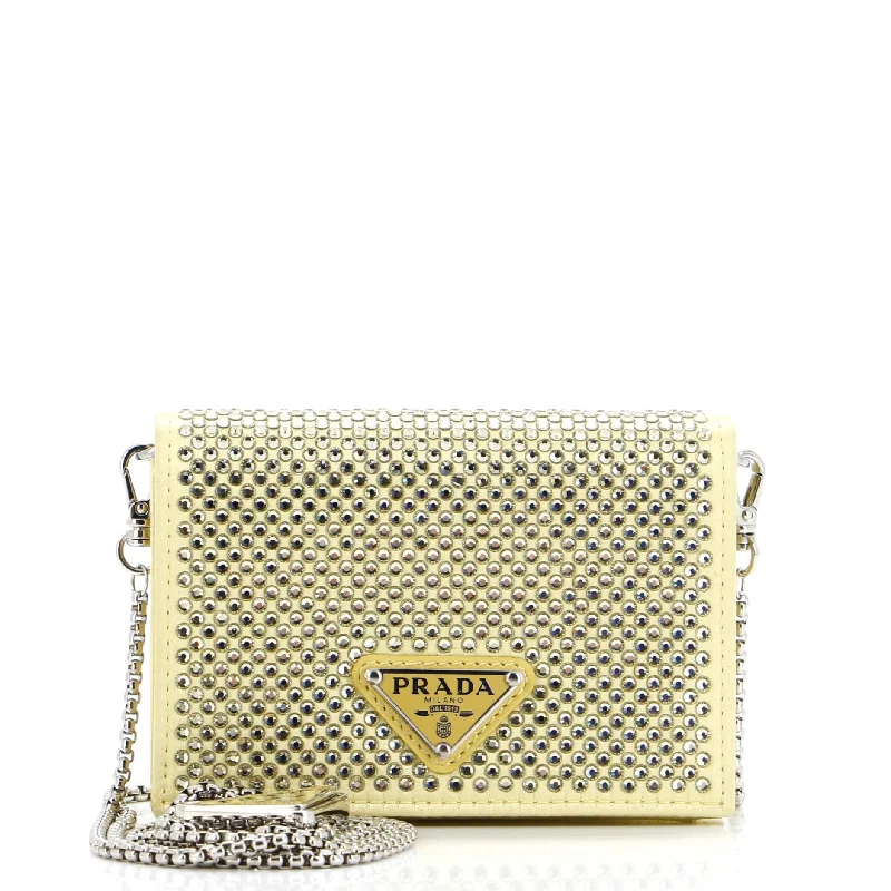 Custom money clips for corporate giftsFlap Card Holder with Chain Satin with Crystals