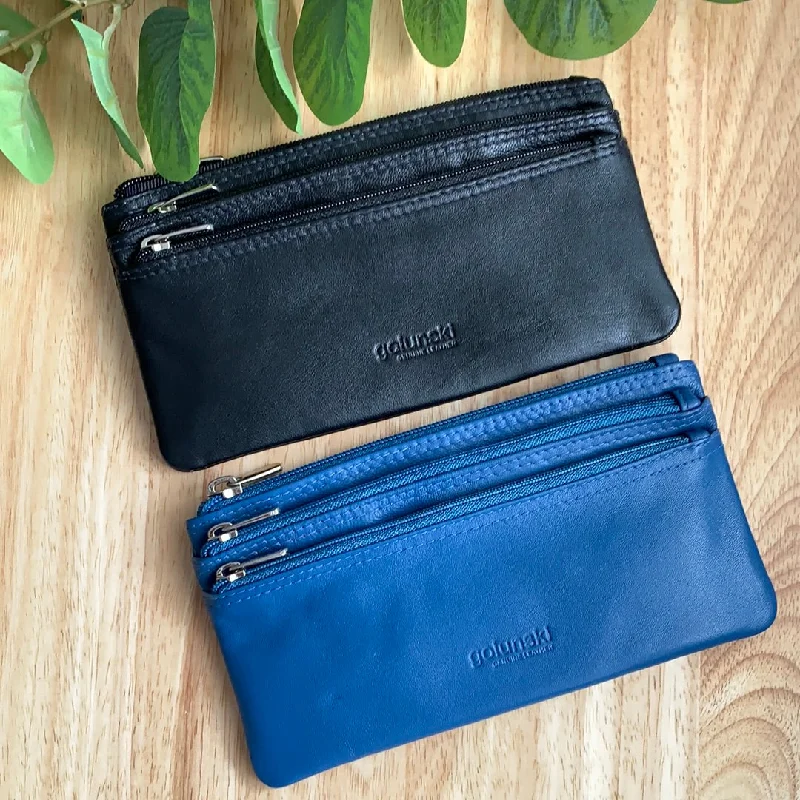 Money clips for holding large amounts of cashGraffiti Multi Zip Leather Flat Purse