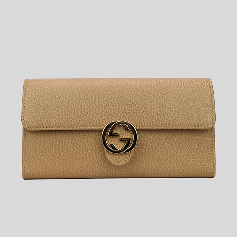 Eco-friendly money clips made from sustainable materialsGUCCI Icon GG Interlocking Wallet Beige 615524