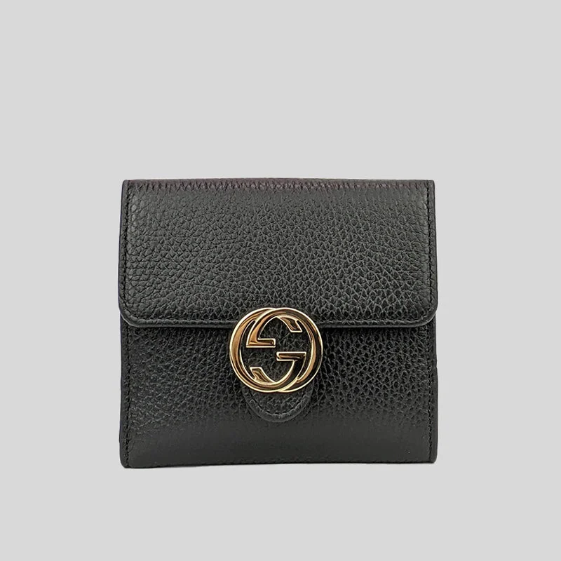 Custom money clips for corporate giftsGUCCI Interlock GG Bifold Leather Wallet Black 615525