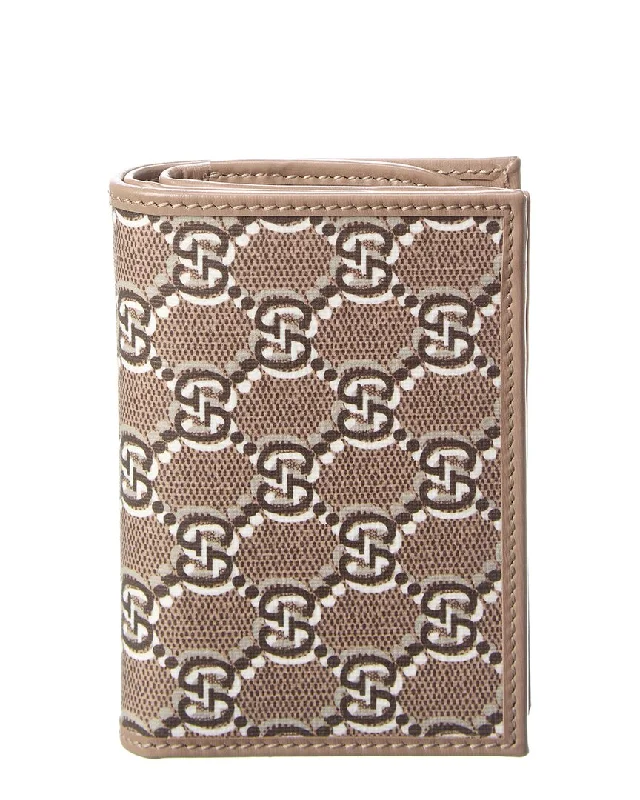 Luxury leather money clips with card slotsGucci Medium GG Shadow Canvas & Leather Wallet