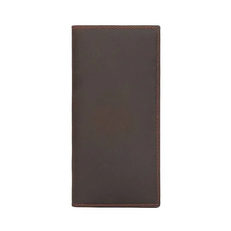 Money clips for holding large amounts of cashHandmade Leather Mens Long Bifold Wallet With Zip Pocket