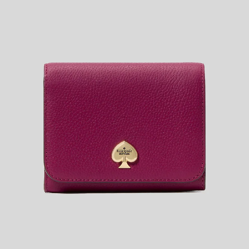 Money clips with RFID protectionKATE SPADE Kayla Small L-zip Wallet Dark Raspberry KK056