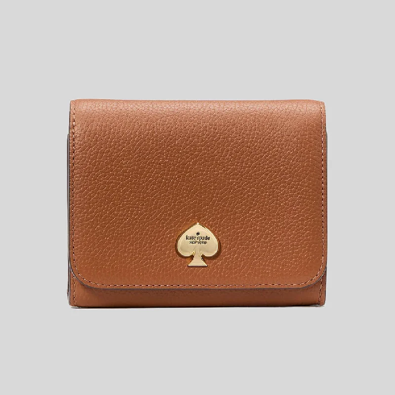 Money clips for women with sleek designsKATE SPADE Kayla Small L-zip Wallet Warm Gingerbread KK056
