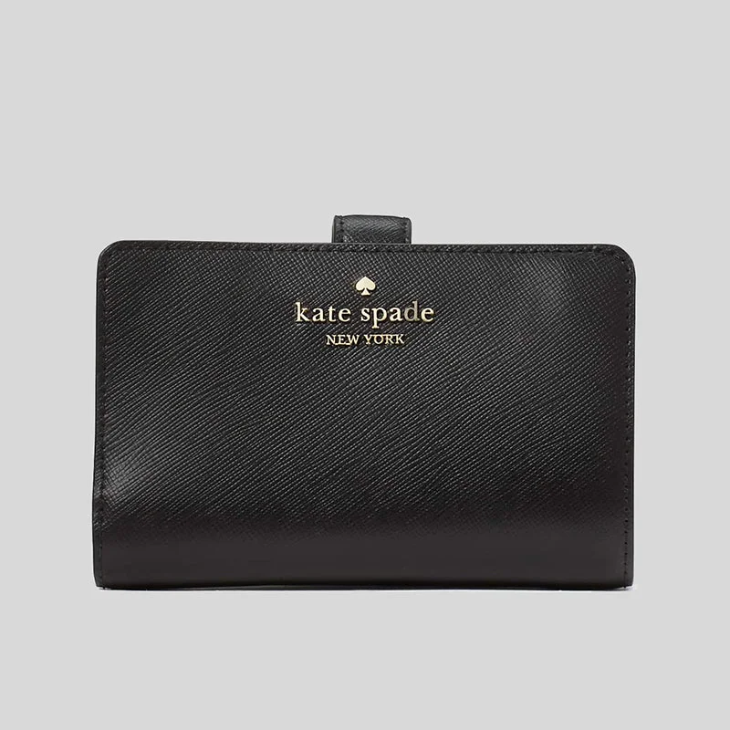 Money clips for women with sleek designsKATE SPADE Madison Medium Compact Bifold Wallet Black KC580