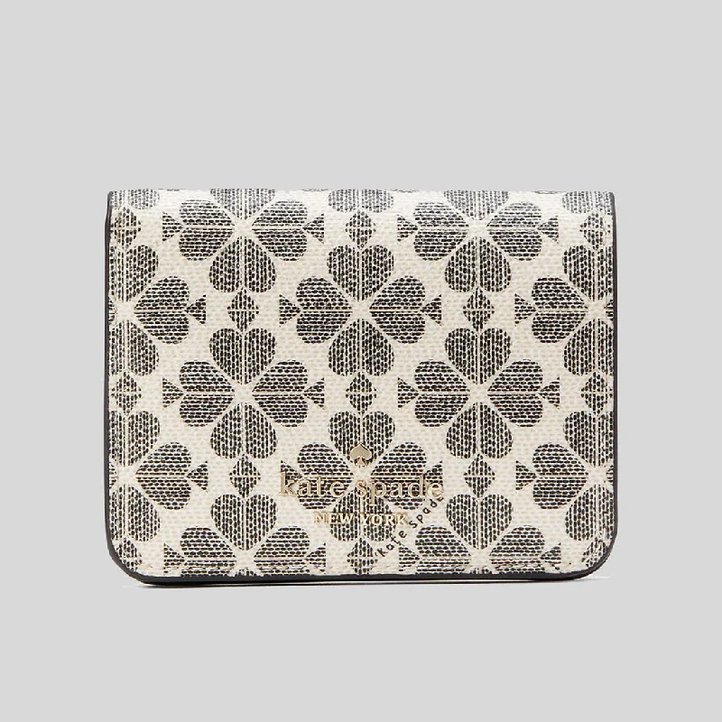 Stainless steel money clips for durabilityKATE SPADE Signature Spade Flower Small Bifold Wallet Black Multi KG493