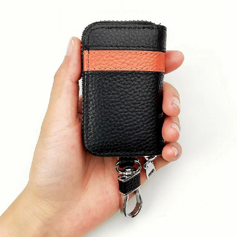 How to clean and maintain metal money clipsKeyzone Unisex Mens Womens Premium Band Pattern Leather Car Key Holder Bag Keychain Case Wallet with Zipper Closure (KW05)