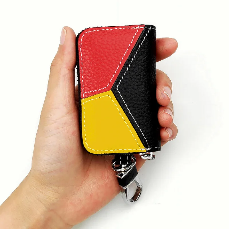 Top-rated money clips for everyday useKeyzone Unisex Mens Womens Premium Tricolor Pattern Leather Car Key Holder Bag Keychain Case Wallet with Zipper Closure (KW04)