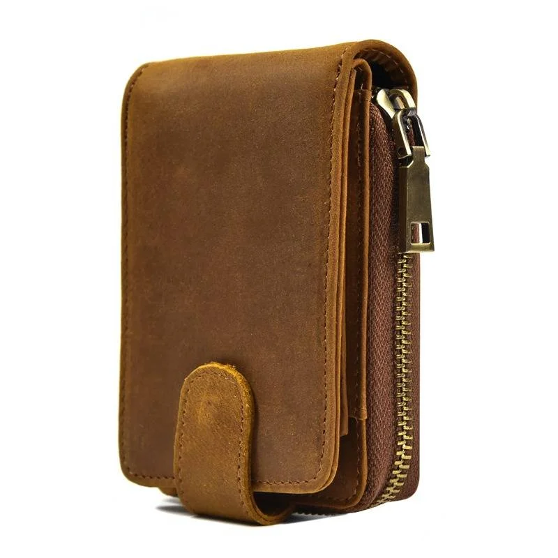 Lightweight money clips for travelLeather Accordion Credit Card Holder Zipper Wallet