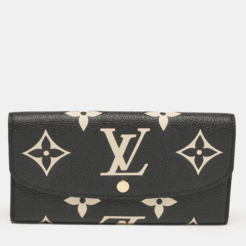 Money clips with built-in bottle openersLouis Vuitton Black/beige Giant Monogram Empreinte Leather Emilie Wallet