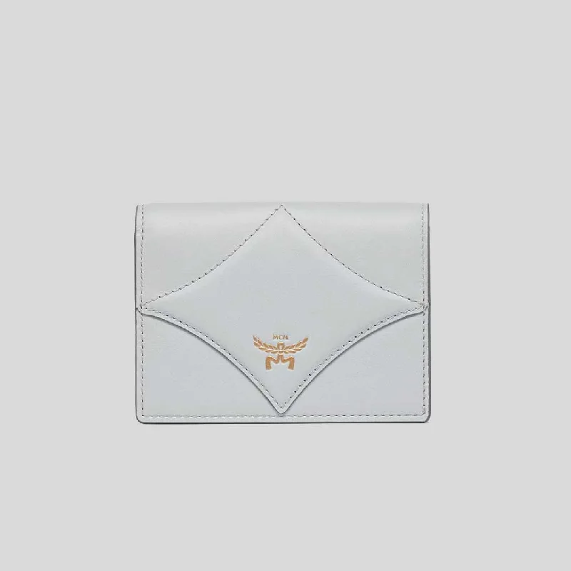Best money clips for cash and cardsMCM Diamond Wallet in Calf Leather Ice Grey MYSEAAK01FR001