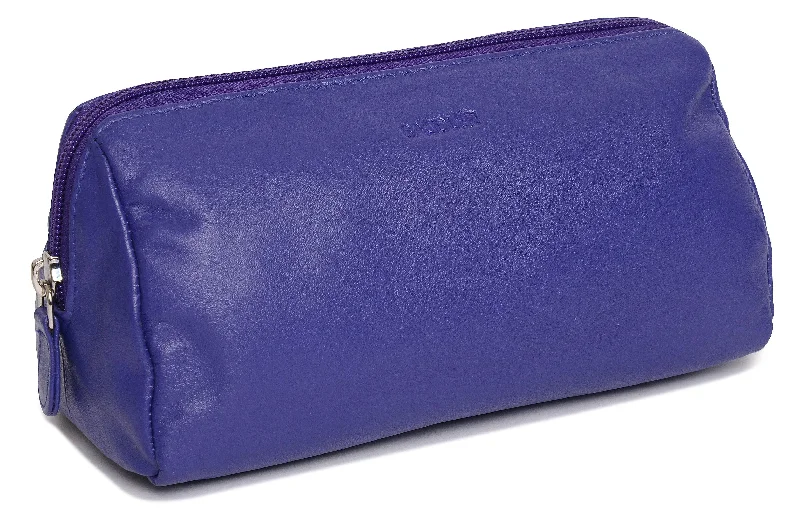 Vintage-style money clips for collectorsSADDLER MEGAN Leather Zip Top Cosmetic Bag - Large Capacity and Inner Zip Pocket - RFID Protected