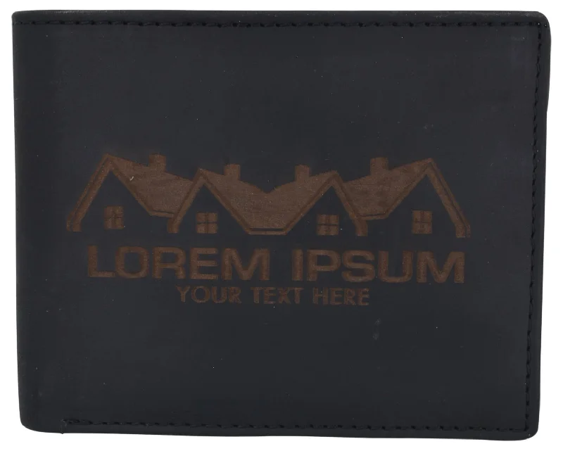 Elegant money clips for weddingsMens Genuine Leather Real Estate Logo RFID Bifold Wallet Gift Promo /53HTC Real Estate