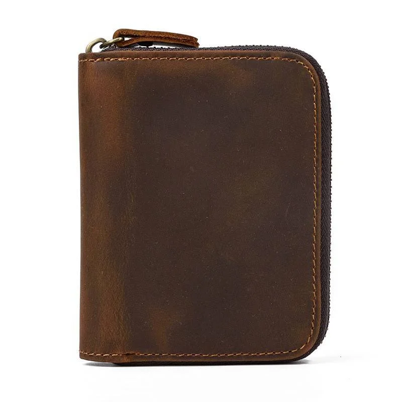 Top-rated money clips for everyday useMen's Leather Zipper Around Wallet With Coin Pocket
