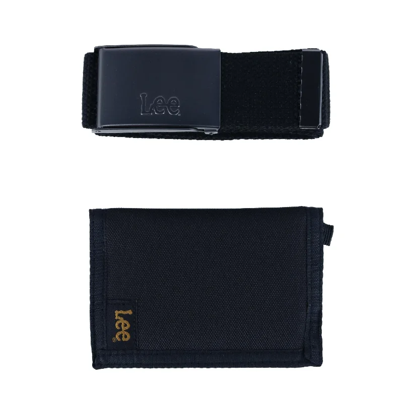 Money clips with magnetic closureMen's Trifold Wallet and Web Belt Gift Set