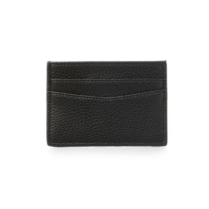 Eco-friendly money clips made from sustainable materialsPersonalized Black Pebble Leather Cardholder