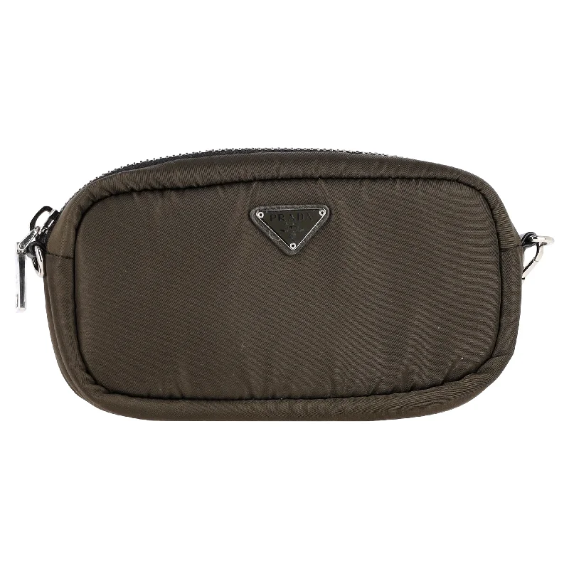 Money clips for women with sleek designsPrada Small Padded Pouch in Olive Green Nylon