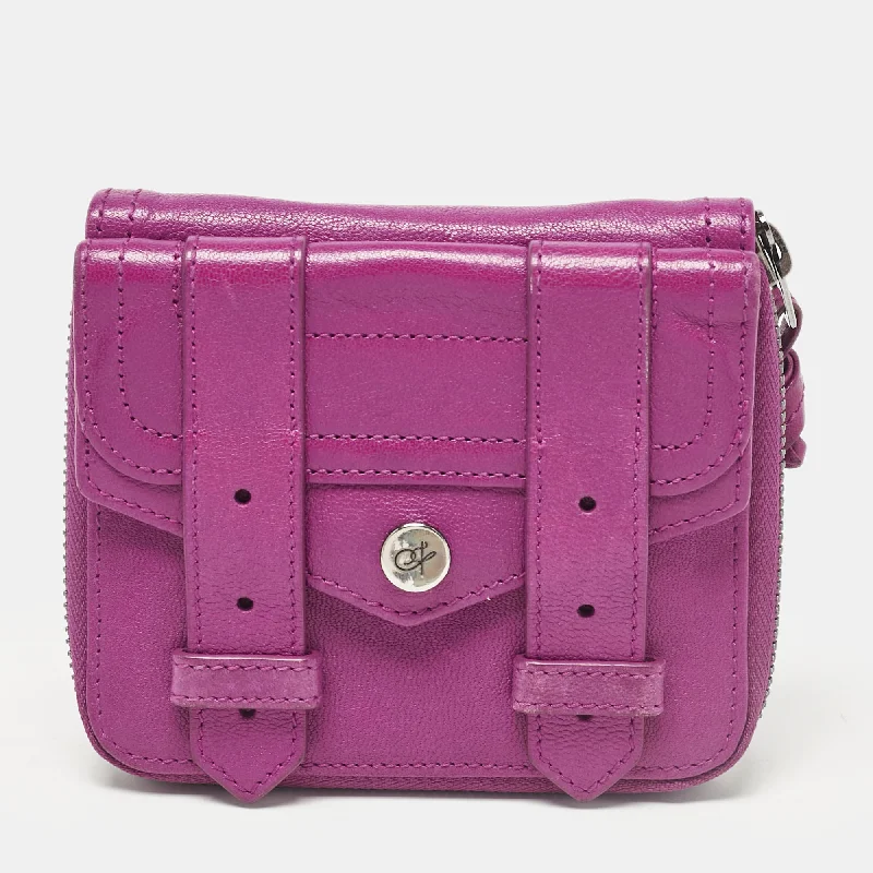 Proenza Schouler Magenta Leather Ps1 Compact Wallet