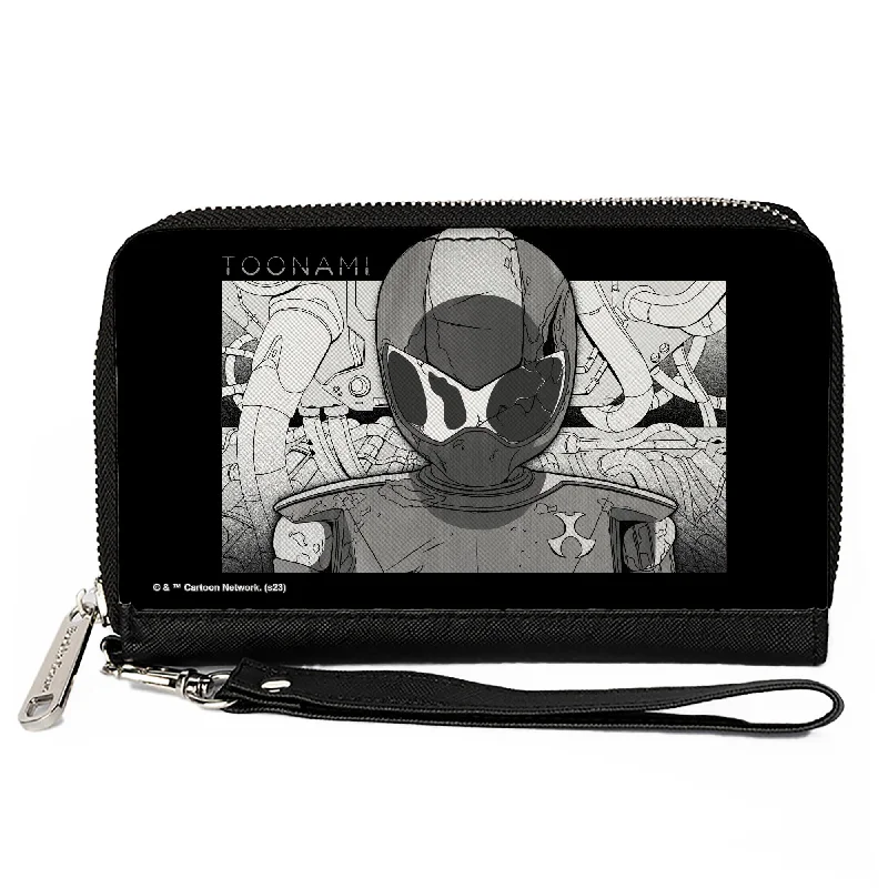 Custom money clips for corporate giftsPU Zip Around Wallet Rectangle - TOONAMI Robot TOM Sketch Pose Black/Grays Custom money clips for corporate giftsPU Zip Around Wallet Rectangle - TOONAMI Robot TOM Sketch Pose Black/Grays