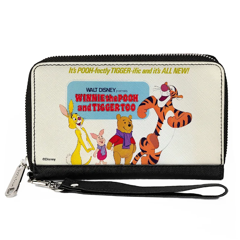 Money clips with magnetic closurePU Zip Around Wallet Rectangle - WINNIE THE POOH AND TIGGER TOO Title Pose White