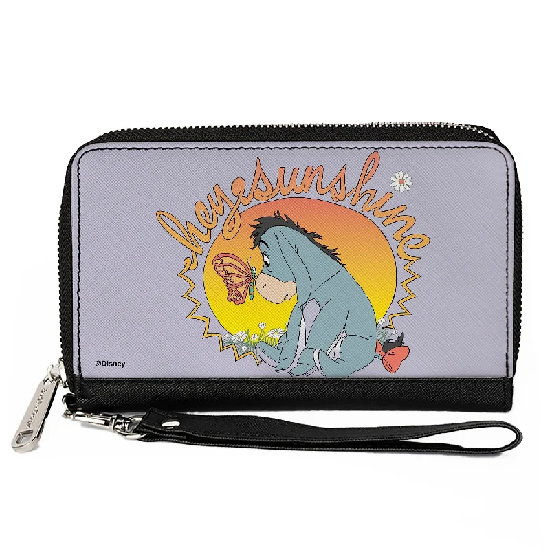 Luxury leather money clips with card slotsPU Zip Around Wallet Rectangle - Winnie the Pooh Eeyore HELLO SUNSHINE Butterfly Pose Gray Luxury leather money clips with card slotsPU Zip Around Wallet Rectangle - Winnie the Pooh Eeyore HELLO SUNSHINE Butterfly Pose Gray
