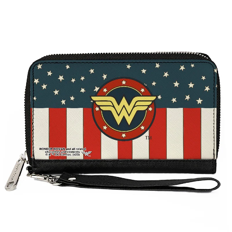 Money clips with magnetic closurePU Zip Around Wallet Rectangle - WONDER WOMAN/Logo Americana Red/White/Blue/Yellow Money clips with magnetic closurePU Zip Around Wallet Rectangle - WONDER WOMAN/Logo Americana Red/White/Blue/Yellow