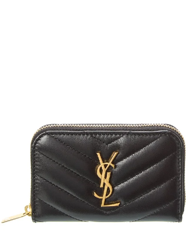Money clips with magnetic closureSaint Laurent Cassandre Matelasse Leather Coin Card Wallet