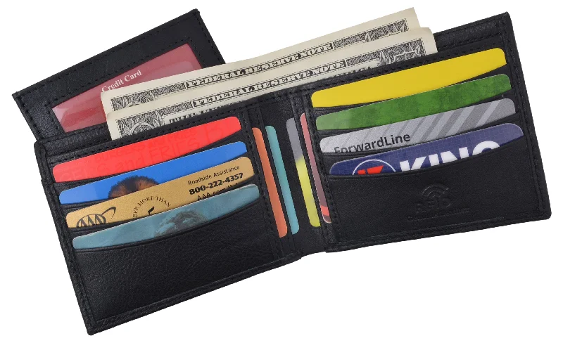 Vintage-style money clips for collectorsSwiss Marshall Men's RFID Premium Leather Bifold Black Wallet W/Removable Card ID Holder RFID520534